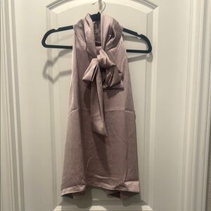 Ann Taylor Elegant Sleeveless Top with Bow Tie neck XL